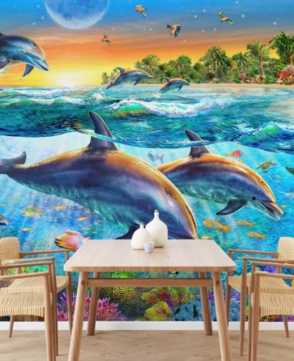 Delfiini ja Sealife Taustakuva Delfiini ja Sealife Taustakuva