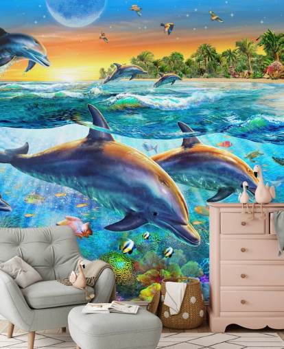 Delphin und Sealife Hintergrundbild