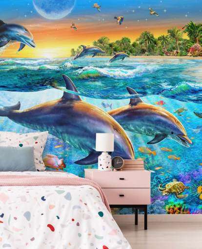 Papier Peint Dauphin et Sealife