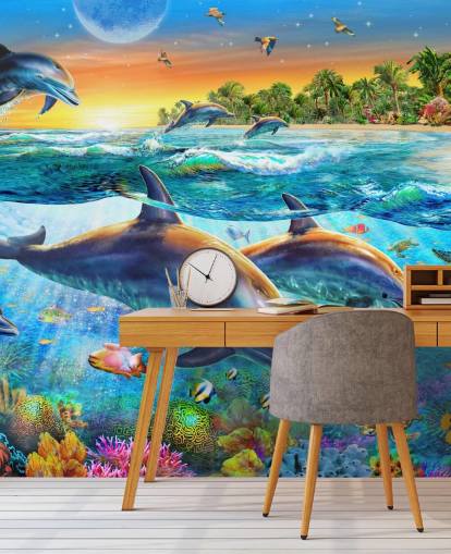 Delphin und Sealife Hintergrundbild