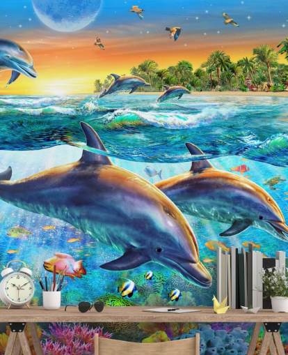 Delphin und Sealife Hintergrundbild
