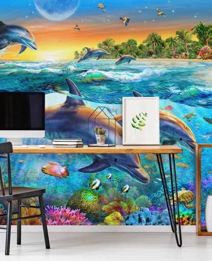 Papel de Parede Dolphin and Sealife