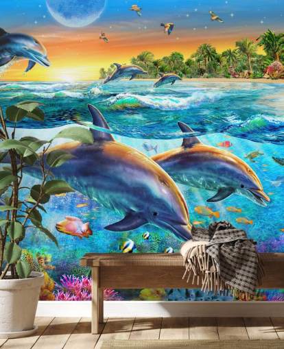 Dolphin and Sealife Wallpaper