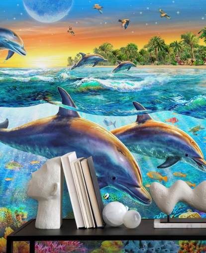 Papier Peint Dauphin et Sealife