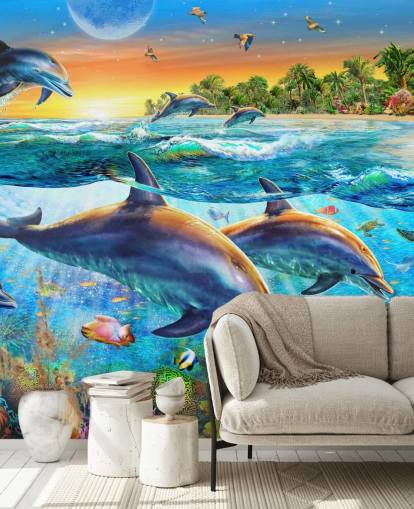 Papel de Parede Dolphin and Sealife