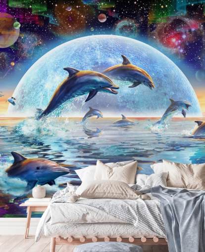 Papel de Parede Dolphin Space Sky Papel de Parede Dolphin Space Sky