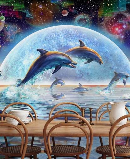 Papel de Parede Dolphin Space Sky