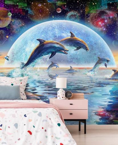 Dolphin Space Sky Wallpaper