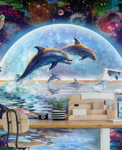 Dolphin Space Sky Baggrund Dolphin Space Sky Baggrund
