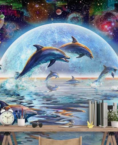 Dolphin Space Sky Wallpaper