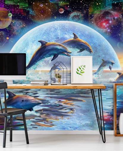 Dolphin Space Sky behang Dolphin Space Sky behang