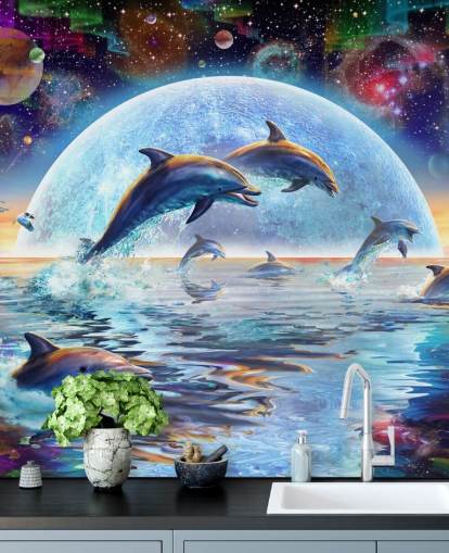 Dolphin Space Sky Wallpaper