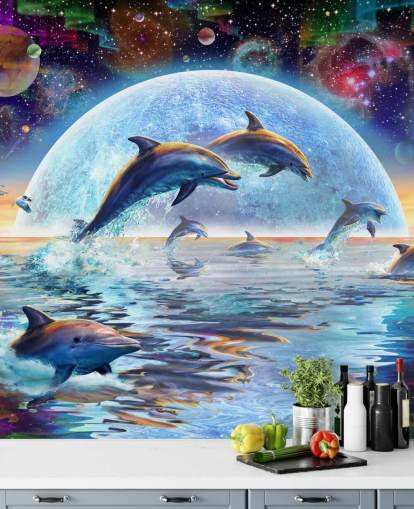 Dolphin Space Sky behang