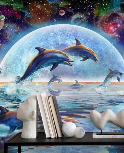 Dolphin Space Himmel Bakgrunn