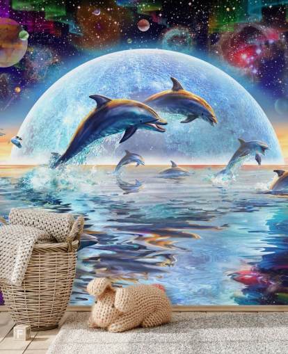 Dolphin Space Sky Baggrund