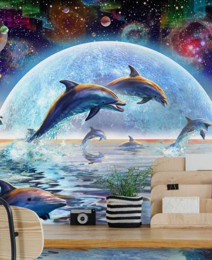 Dolphin Space Sky Wallpaper