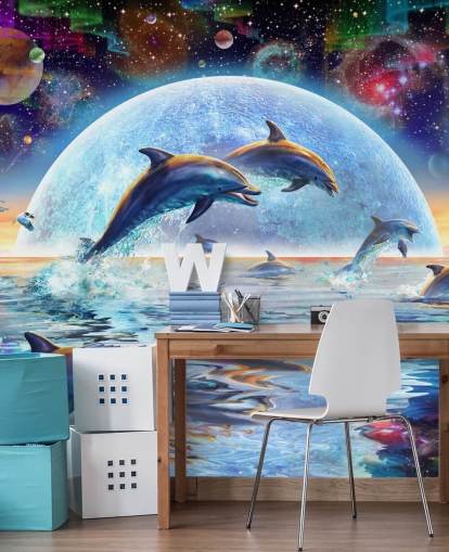 Dolphin Space Sky Wallpaper