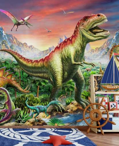 Jurassic Skog Veggmaleri