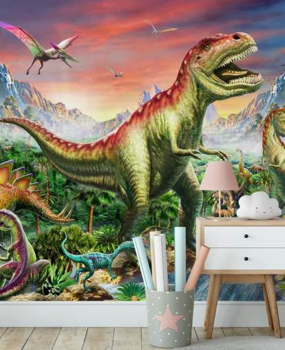 Jurassic Forest Vægmaleri Jurassic Forest Vægmaleri