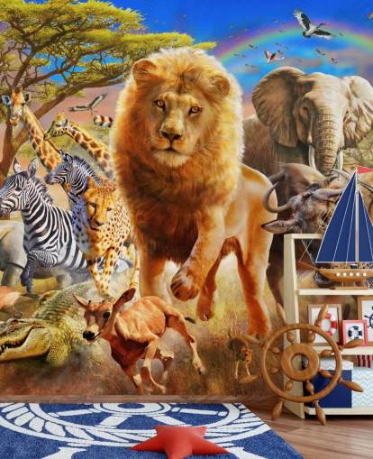 Mural de Stampede Animal Africano 