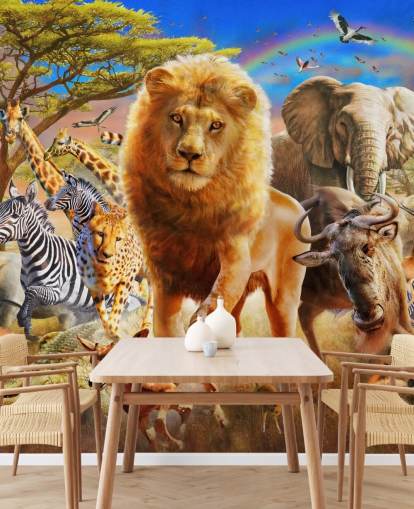 Decorazione murale con animali africani 