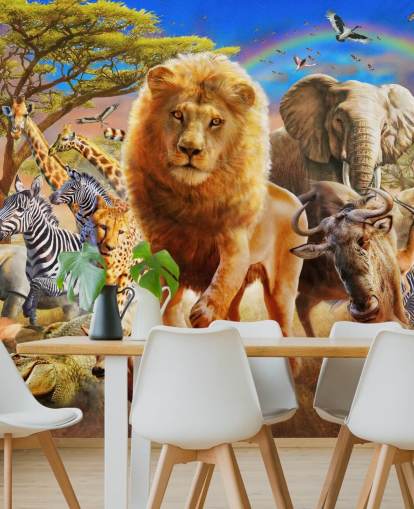 Mural de Stampede Animal Africano 