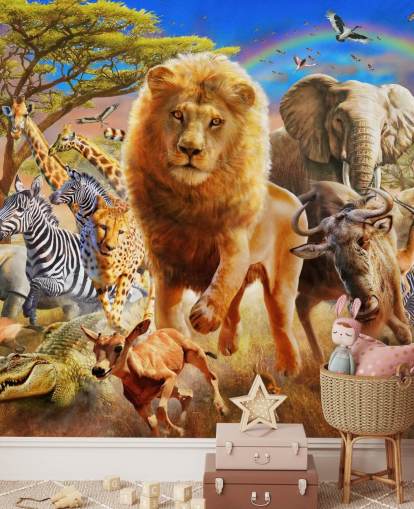 Decorazione murale con animali africani 