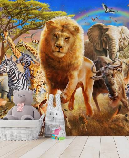 Mural de Stampede Animal Africano 