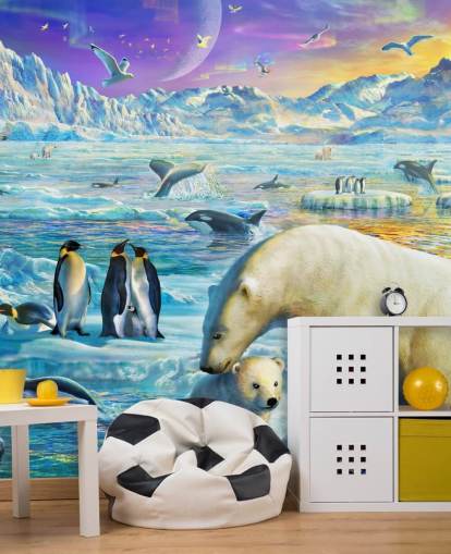 Antarctische dieren behang
