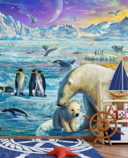Antarctische dieren behang