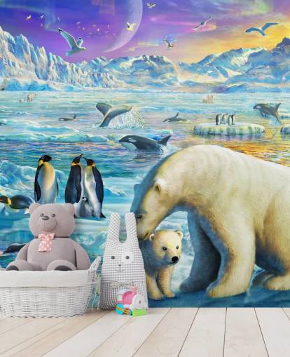 Antarctische dieren behang