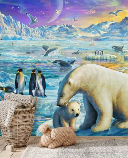 Antarctische dieren behang