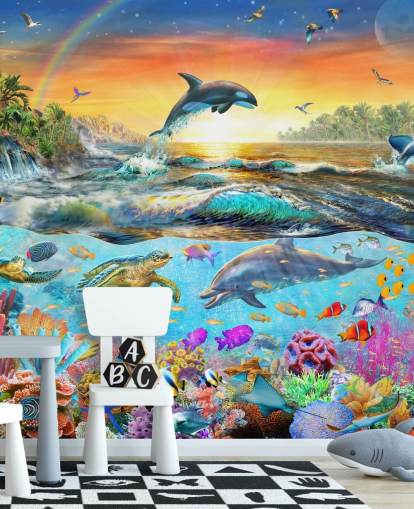 Fargerike Sea Creatures Bakgrunn Fargerike Sea Creatures Bakgrunn