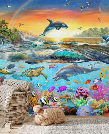 Fargerike Sea Creatures Bakgrunn Fargerike Sea Creatures Bakgrunn