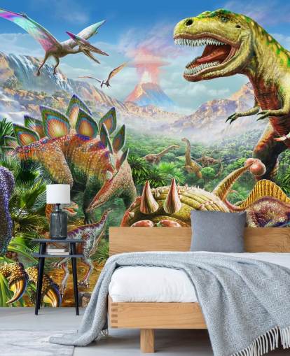 Dinosaurs Group Wallpaper Mural Dinosaurs Group Wallpaper Mural