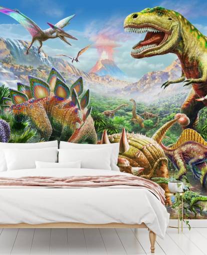 Mural de papel pintado del grupo de dinosaurios