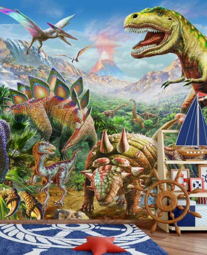Mural de papel pintado del grupo de dinosaurios