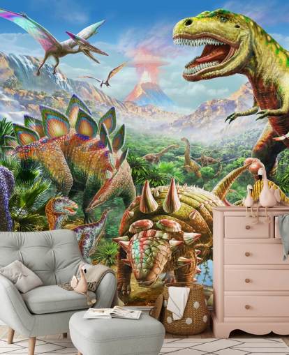 Dinosaurs Group Wallpaper Mural Dinosaurs Group Wallpaper Mural