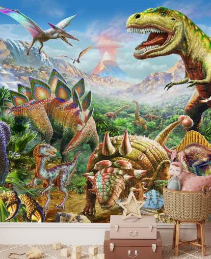 Dinosaurs Group Tapetvægmaleri