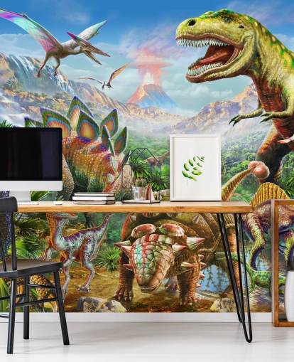 Mural de papel pintado del grupo de dinosaurios