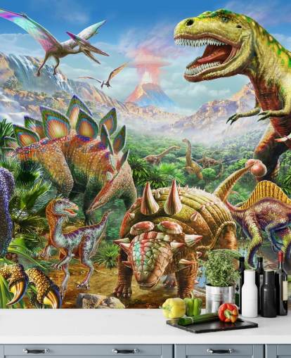Mural de papel pintado del grupo de dinosaurios