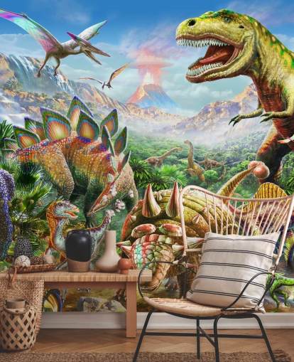 Mural de papel pintado del grupo de dinosaurios