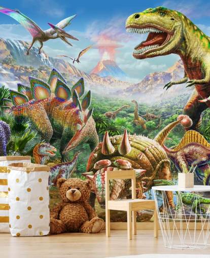 Dinosaurusryhmän taustakuvamaalaus