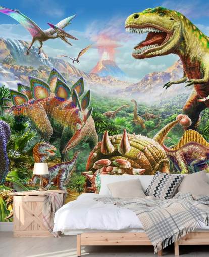 Mural de papel pintado del grupo de dinosaurios