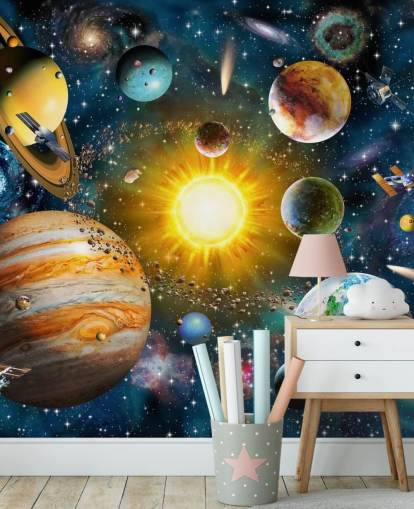 papier peint coloré personnalisé de la planète appelé Our Solar System par Adrian Chesterman pour les chambres d'enfants papier peint coloré personnalisé de la planète appelé Our Solar System par Adrian Chesterman pour les chambres d'enfants