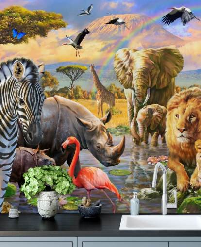 african animals by lagoon wallpaper african animals by lagoon wallpaper