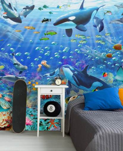 colorido mural de papel pintado oceánico personalizable llamado Underwater Scenery de Adrian Chesterman para dormitorio infantil colorido mural de papel pintado oceánico personalizable llamado Underwater Scenery de Adrian Chesterman para dormitorio infantil