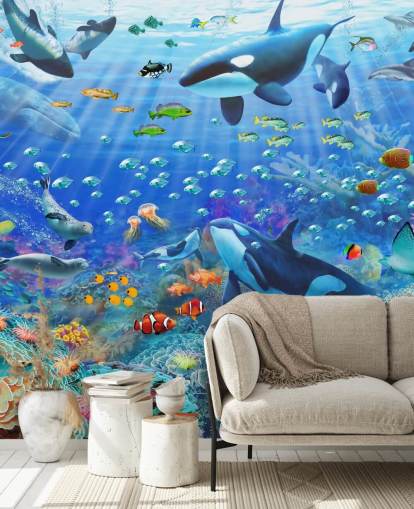 papier peint mural coloré personnalisable sur l'océan appelé Underwater Scenery par Adrian Chesterman pour chambre d'enfant papier peint mural coloré personnalisable sur l'océan appelé Underwater Scenery par Adrian Chesterman pour chambre d'enfant