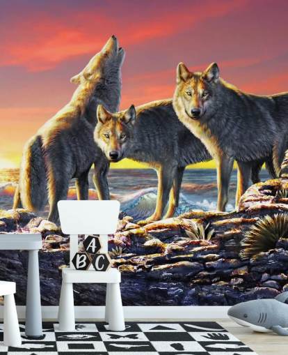 Carta da parati Wolf Pack Art