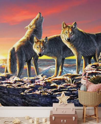 Carta da parati Wolf Pack Art
